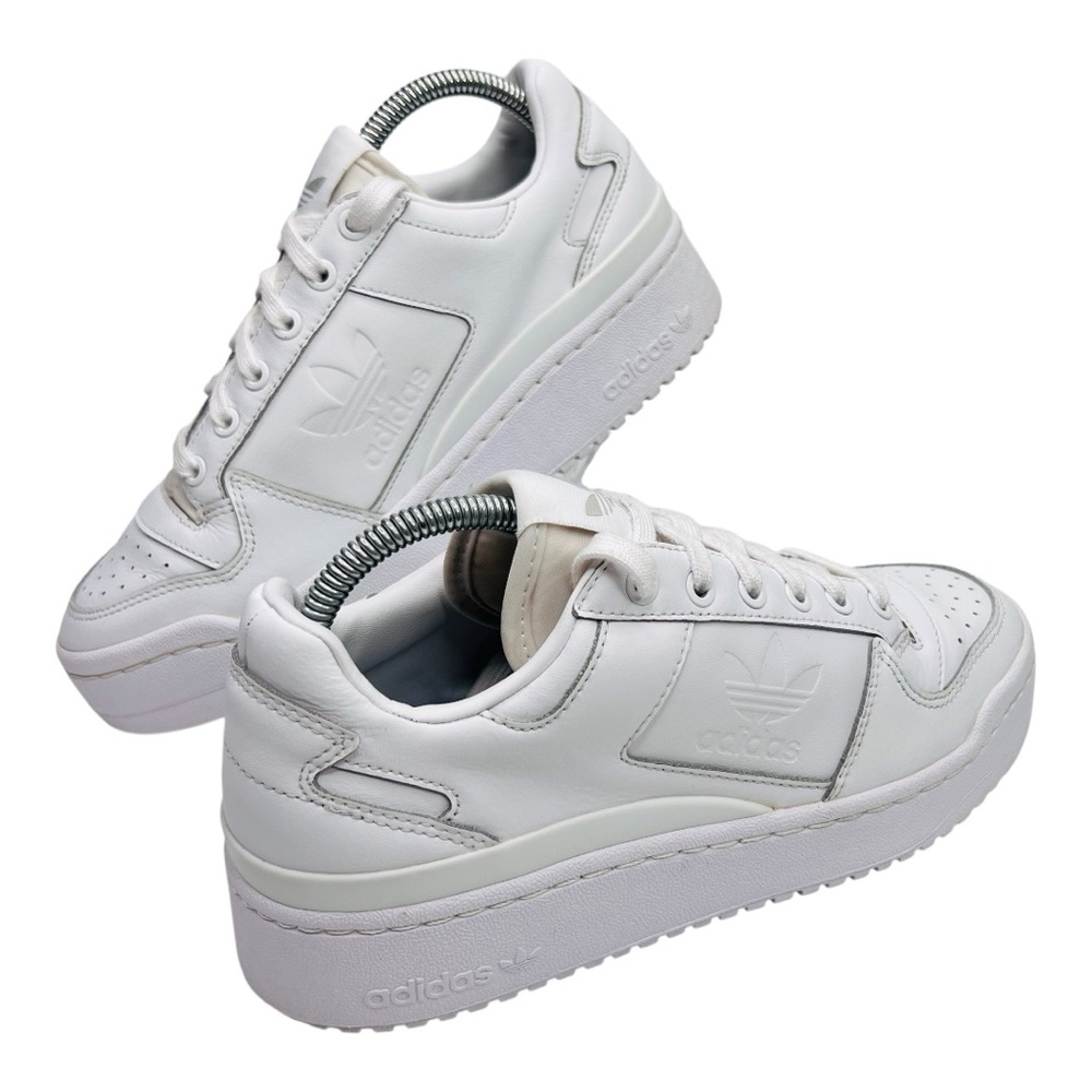 Adidas Originals Forum Bold Triple White Leather Lace Up Platform Sneake… - Picture 2 of 16